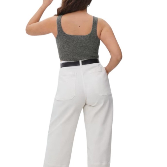 NWT Everlane Heathered Grey Wool Yak Hair Blend Ribbed Cozy Stretch Tank Medium - Picture 3 of 8